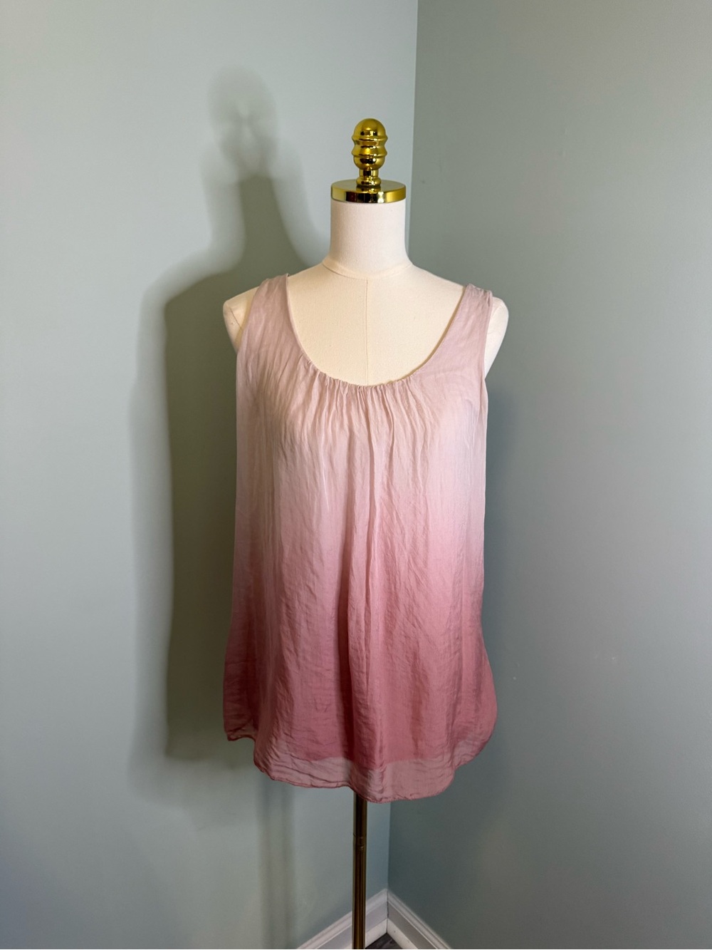 Giusy Pink Ombre Silk Tank Top - Women's Size Small